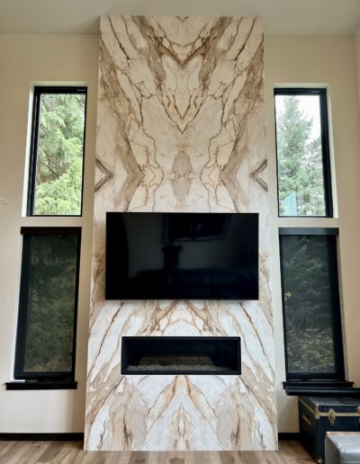 luxury marble fireplace mantle