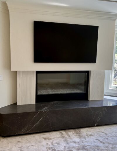 luxury marble fireplace mantle