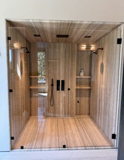 large luxury marble walk-in shower