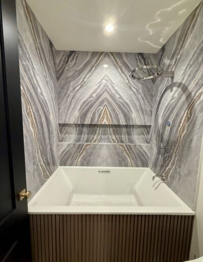 large luxury marble tub and shower