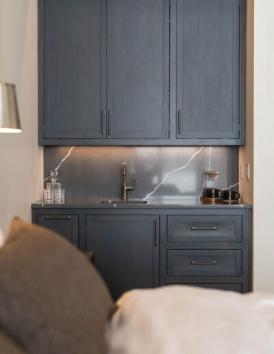 luxury grey marble mini bar