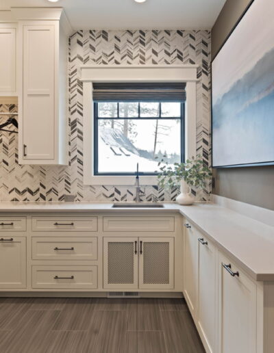 luxury tile kitchen with white quartz countertops