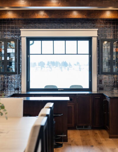 luxury dark grey marble and tile bar