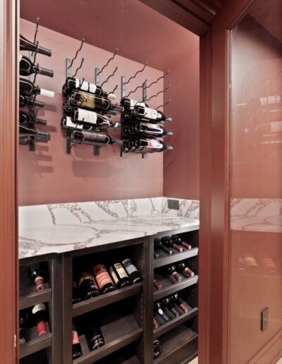 custom white marble wine cellar