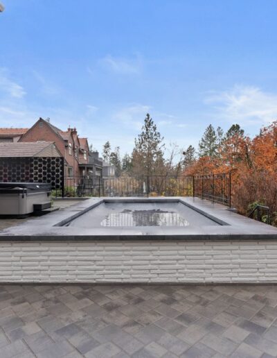 custom luxury outdoor plunge pool with black tile edge