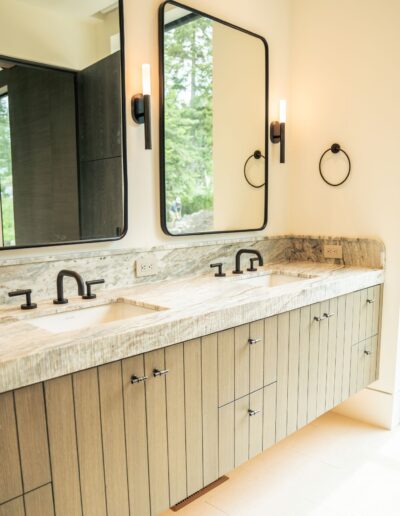 custom modern bathroom sinks with marble counters
