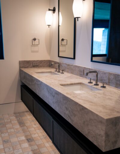 custom modern bathroom sinks with marble counters